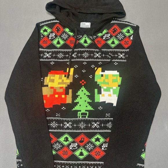 Super Mario Bro Ugly Christmas Hoodie - Picture 2 of 12